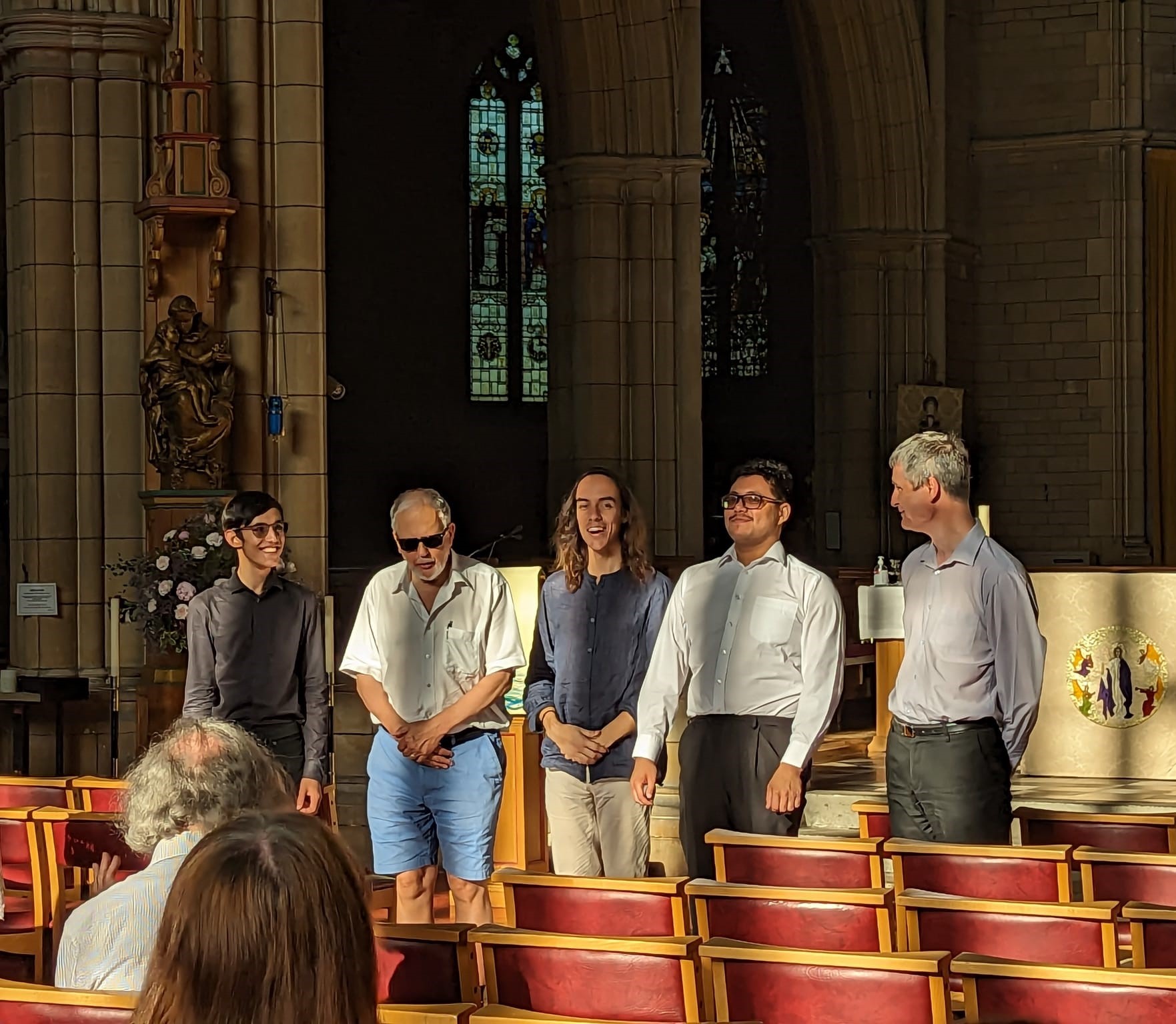 Image: recitalists at the end of the concert