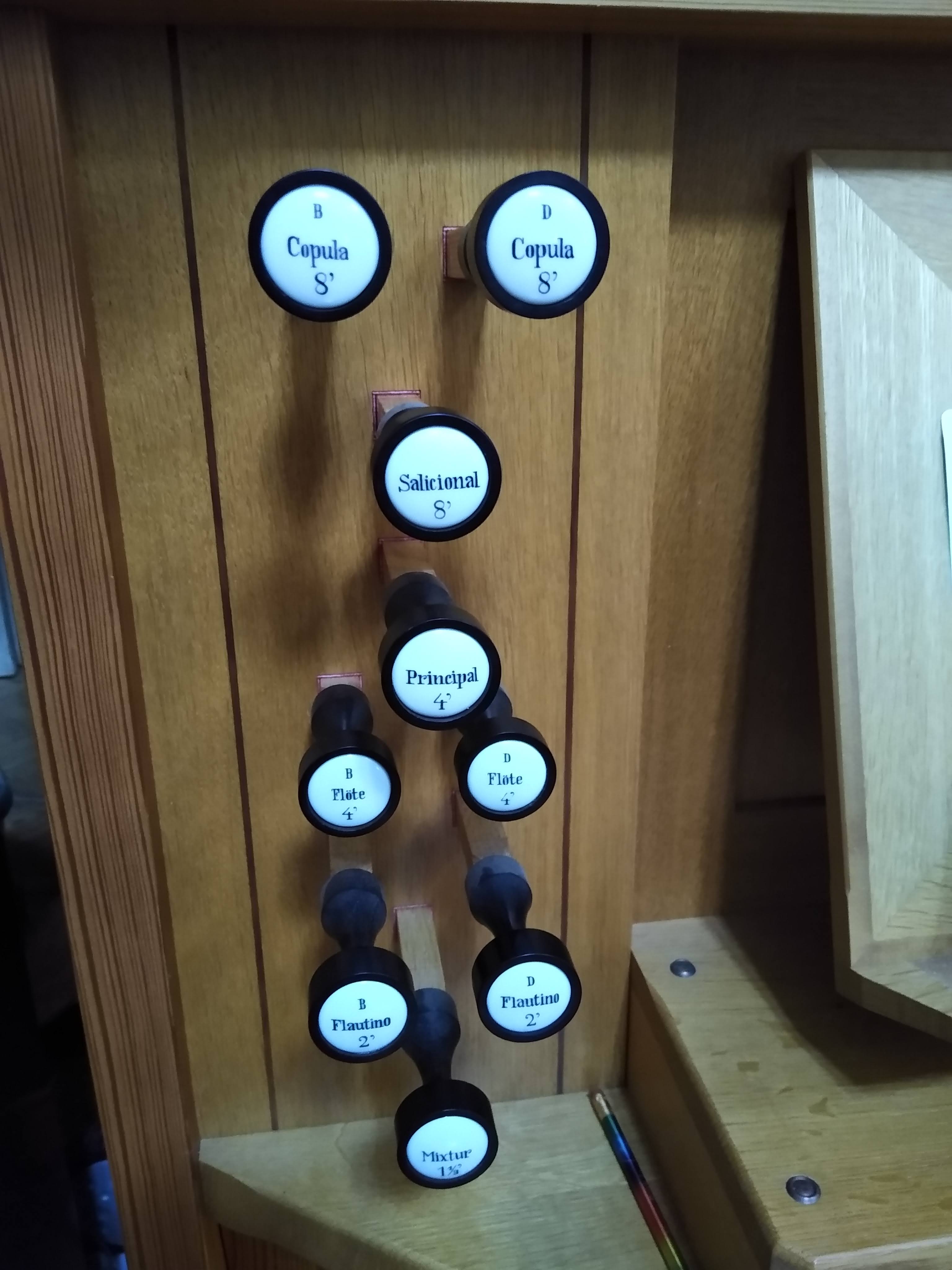 Image: Organ stops at Flamstead