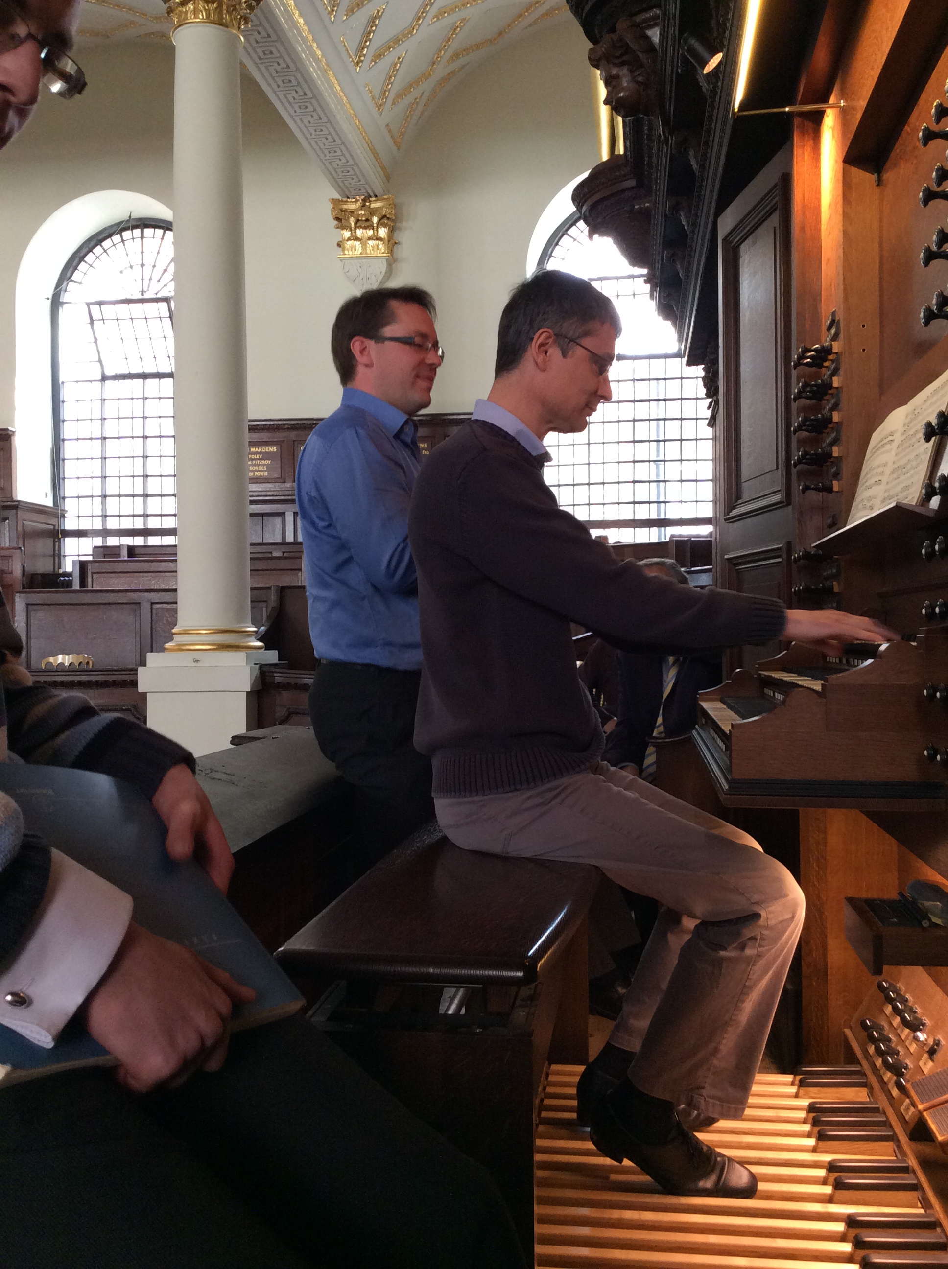Image: Michael Hennin at the organ with Robin Walker