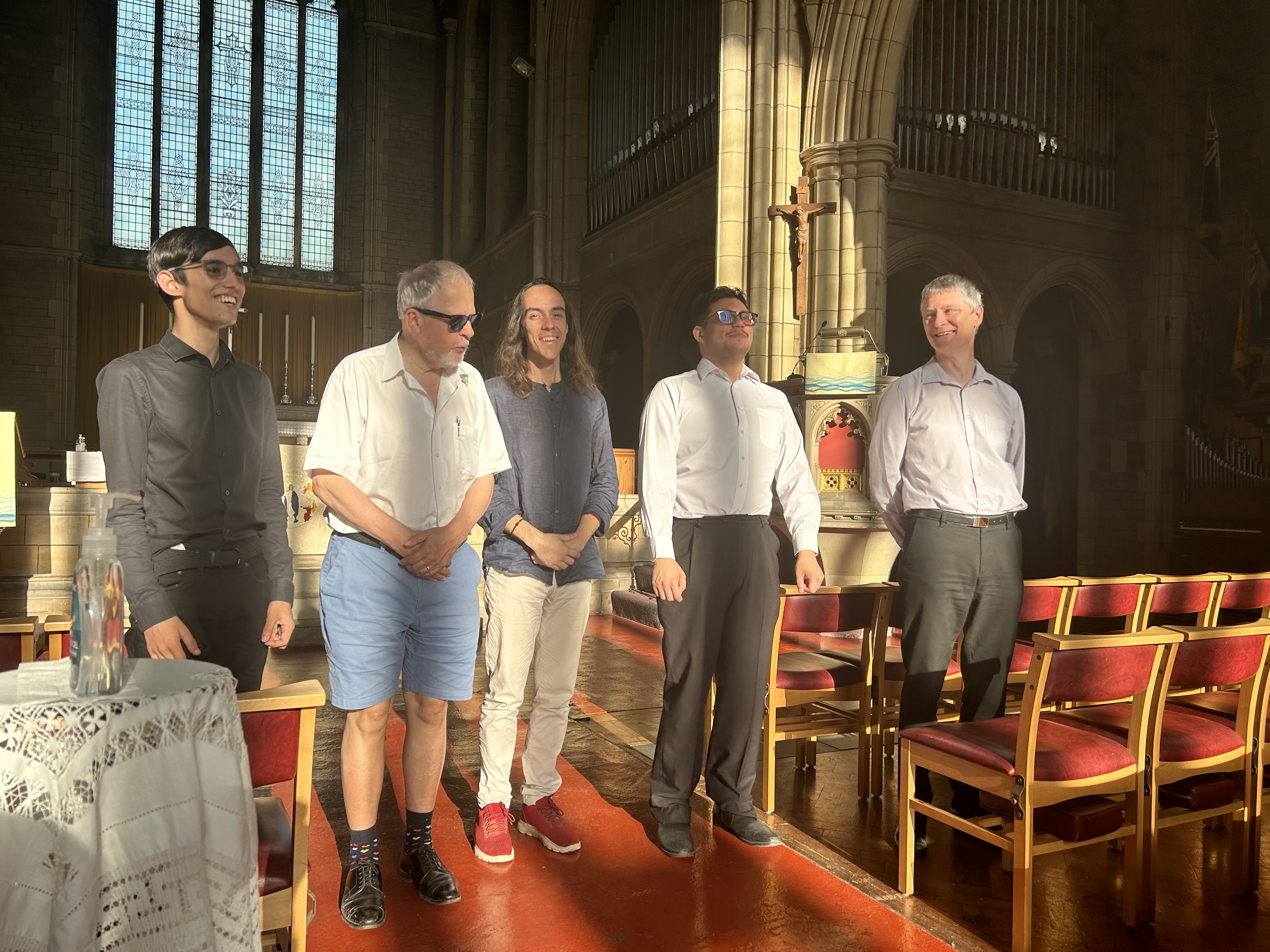 Image: recitalists at the end of the concert