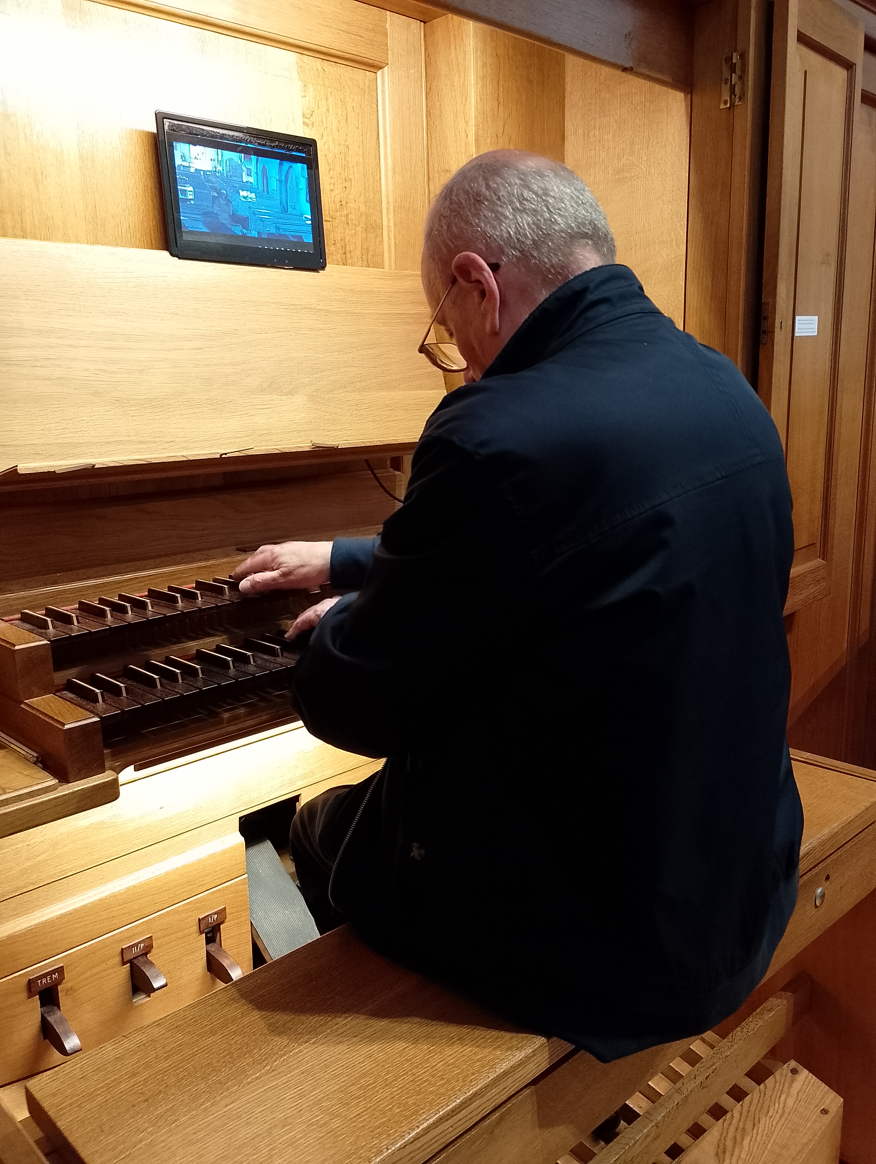 Image: Roger playing at St Michael's Church, St Albans