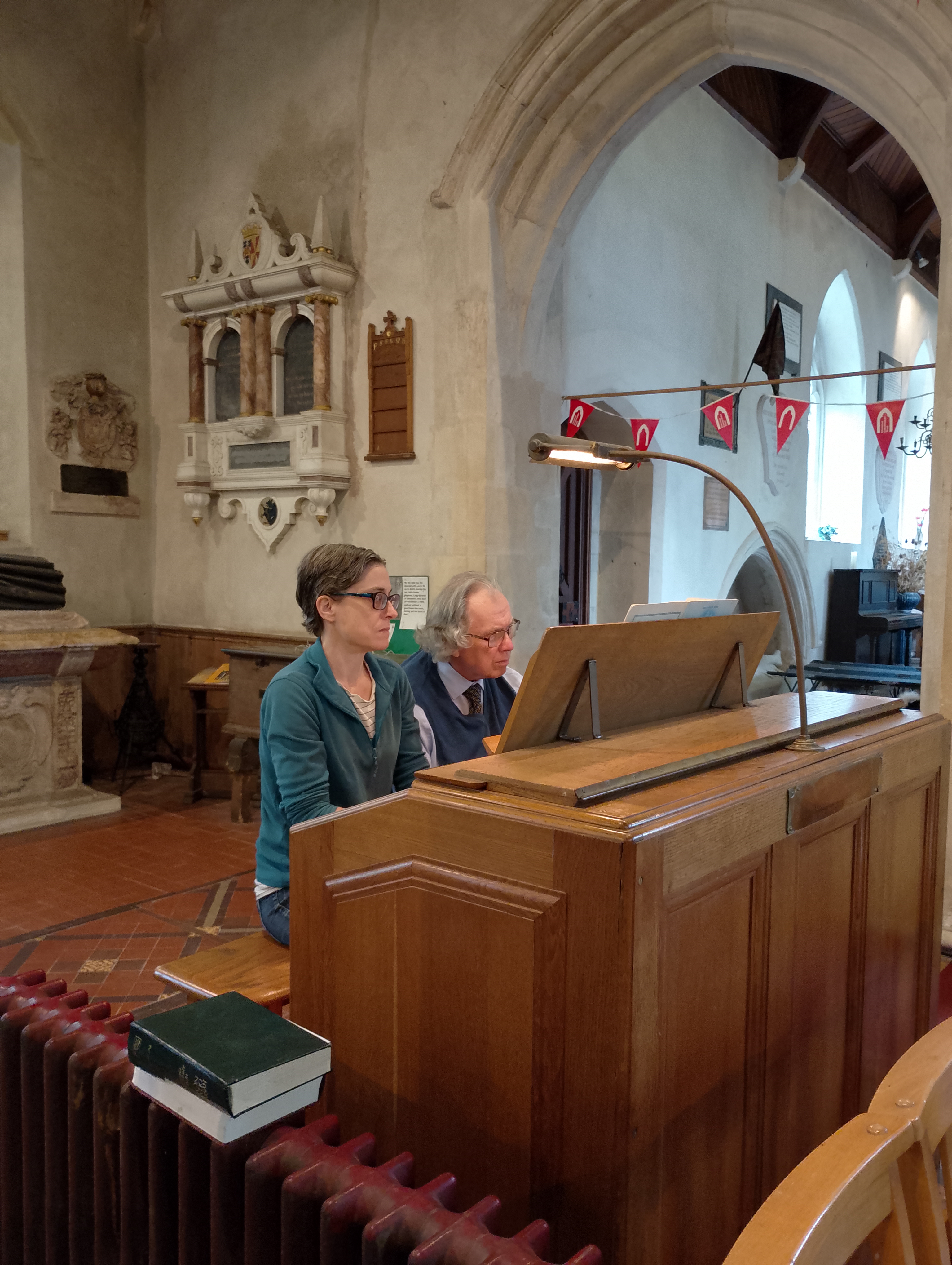 Image: Terence and Emma playing a duet at Stansted Mountfitchet